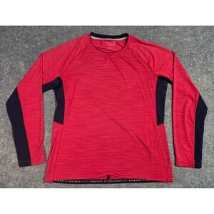 Coolibar Mens UPF 50+ Sun Protection Long Sleeve Shirt Red Navy Blue Large L